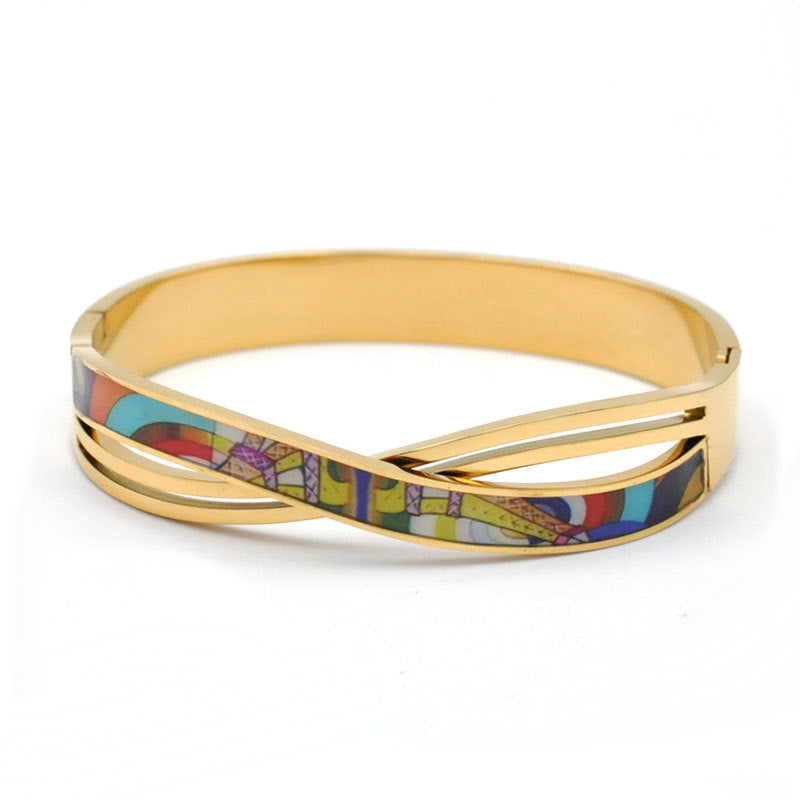 Stainless Steel And Enamel Bracelet