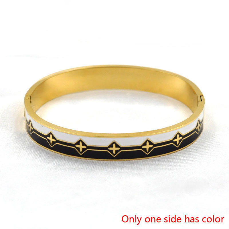 Stainless Steel And Enamel Bracelet