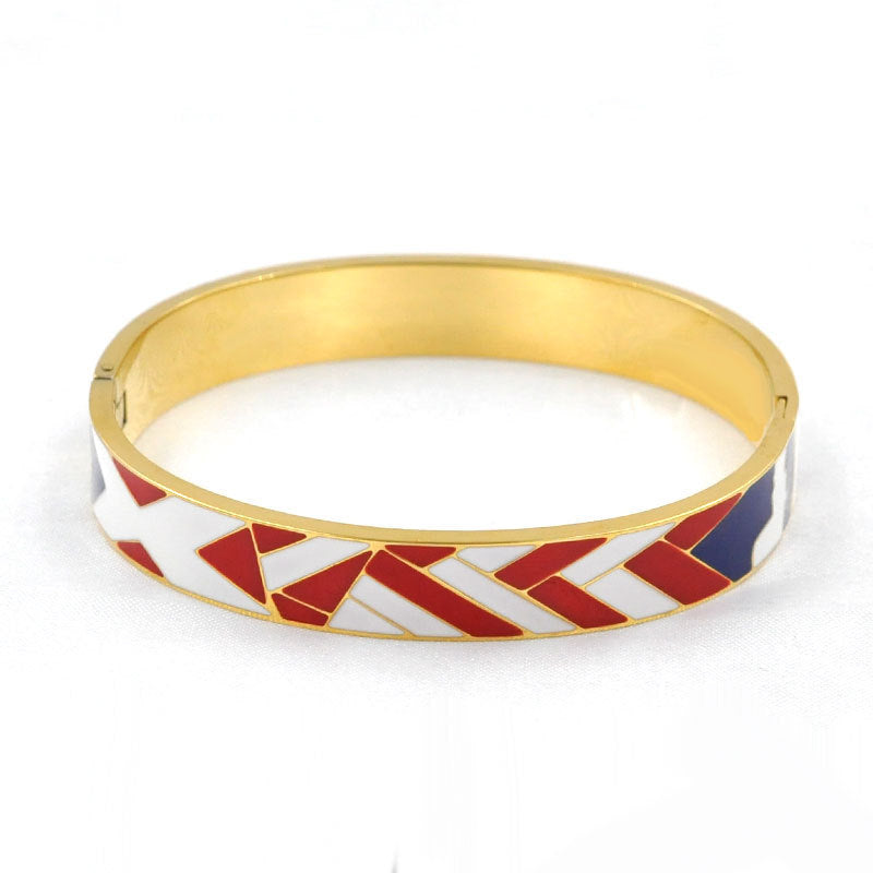 Stainless Steel And Enamel Bracelet