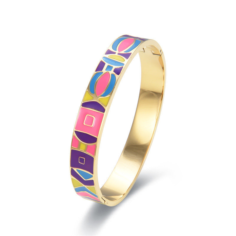 Stainless Steel And Enamel Bracelet