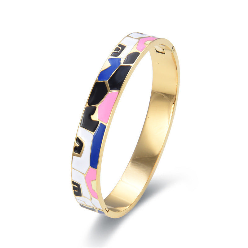 Stainless Steel And Enamel Bracelet