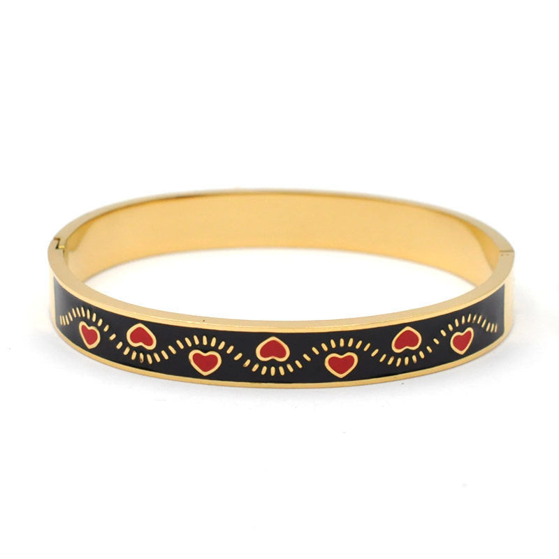 Stainless Steel And Enamel Bracelet