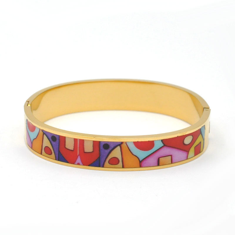 Stainless Steel And Enamel Bracelet