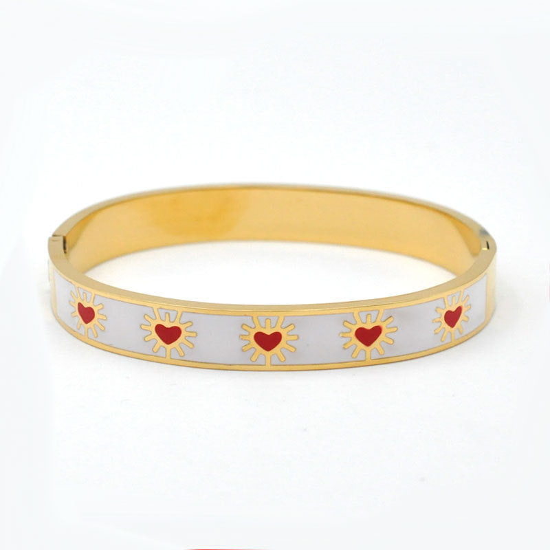 Stainless Steel And Enamel Bracelet