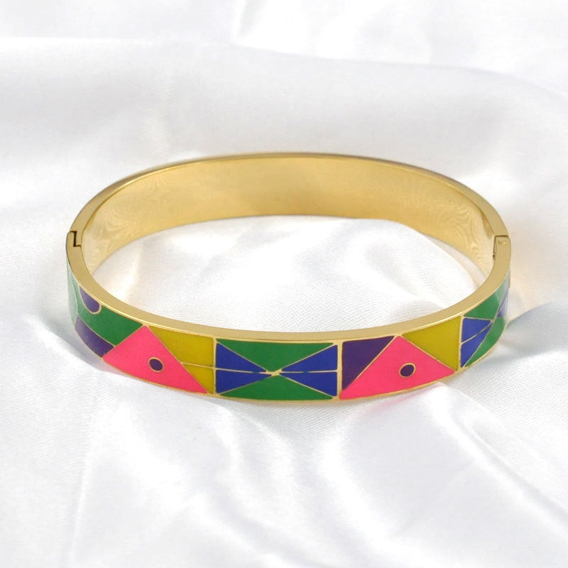 Stainless Steel And Enamel Bracelet