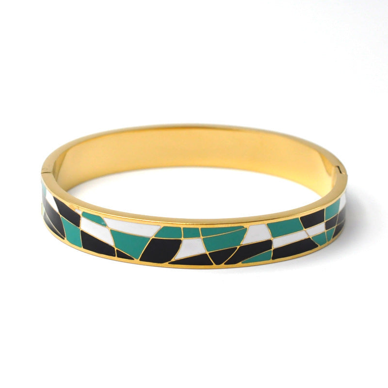 Stainless Steel And Enamel Bracelet