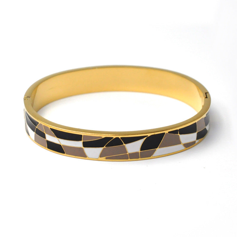 Stainless Steel And Enamel Bracelet