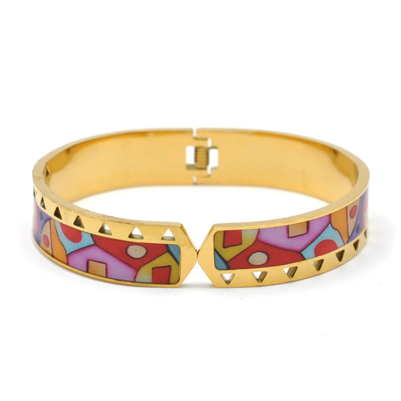 Stainless Steel And Enamel Bracelet