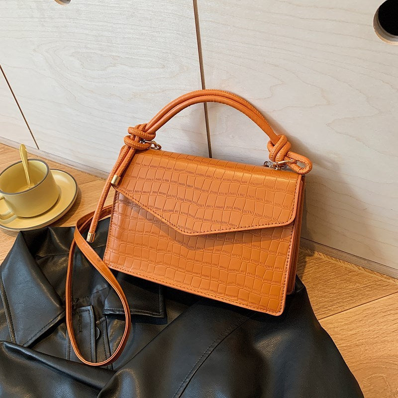 Solid Color Casual Retro Crossbody Portable Shoulder Bag