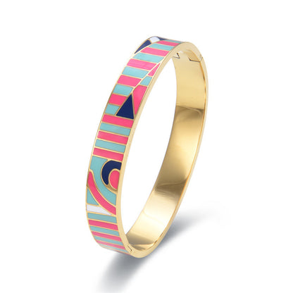 Stainless Steel And Enamel Bracelet