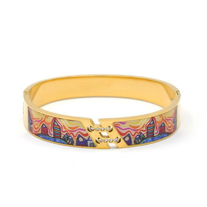 Stainless Steel And Enamel Bracelet