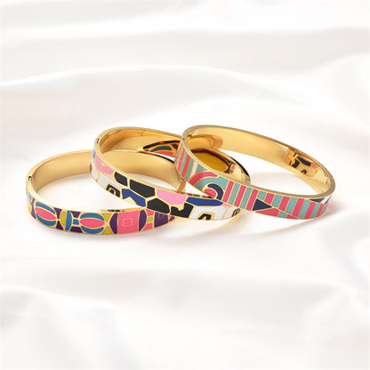 Stainless Steel And Enamel Bracelet