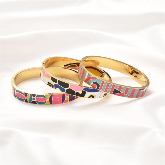 Stainless Steel And Enamel Bracelet