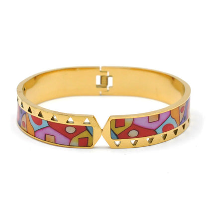 Stainless Steel And Enamel Bracelet