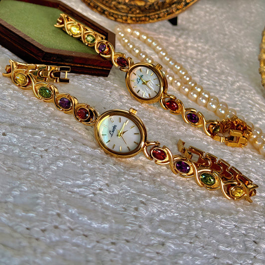 Luxury women's watch with colorful tourmalines