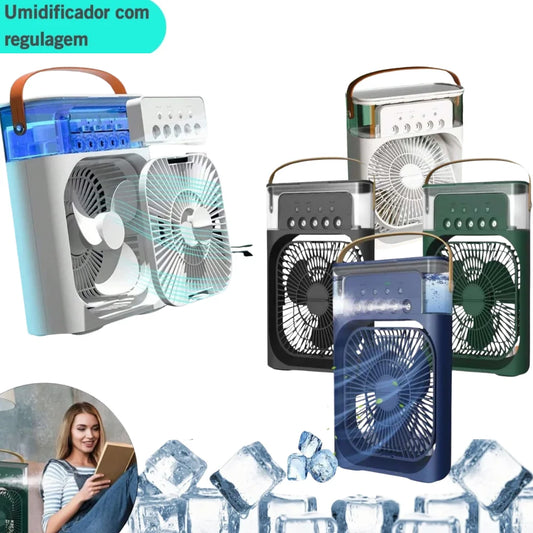 Portable Humidifier Fan Mini Air Conditioner Led, faça uma descrição